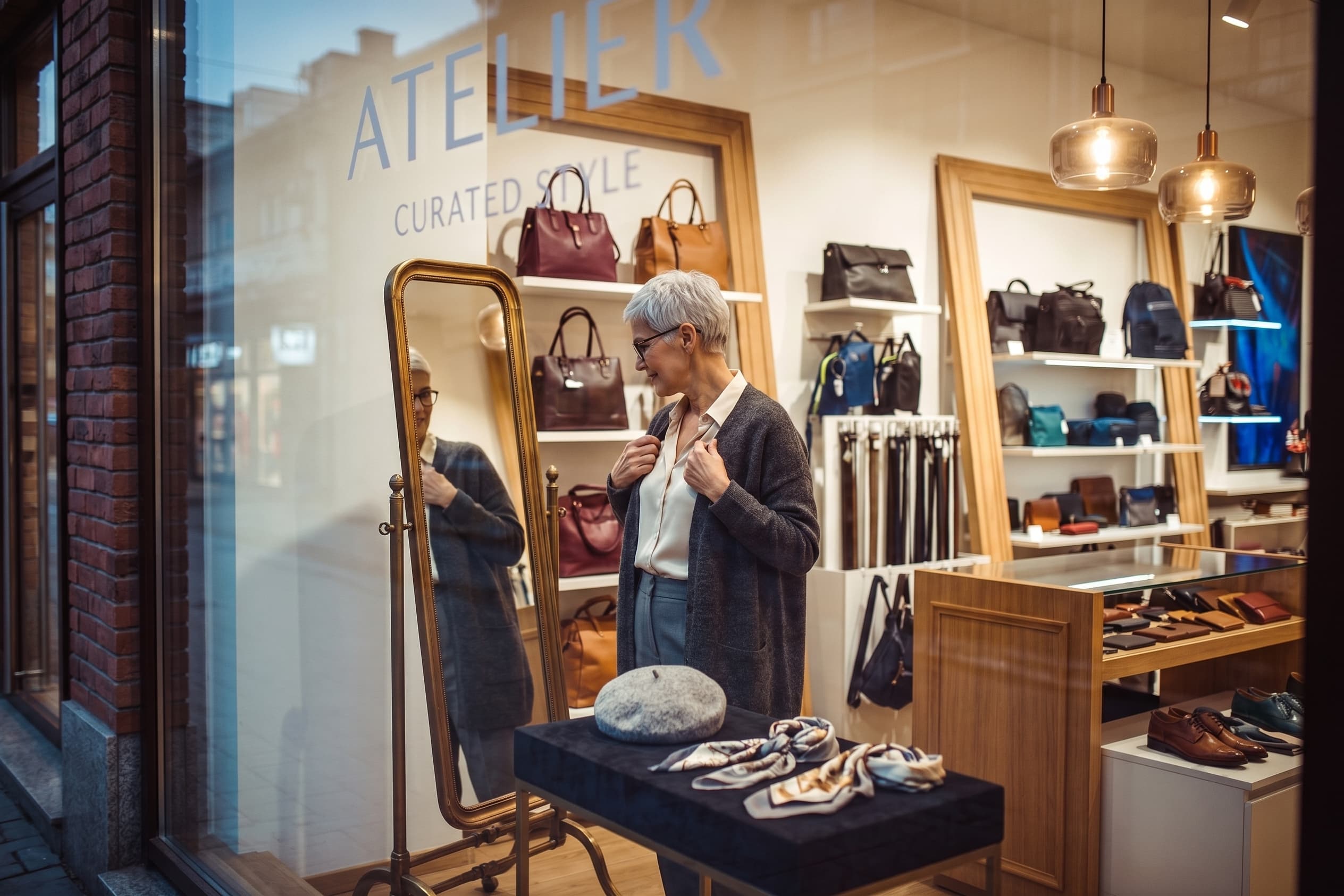 How does the clothing store display attract customers to walk in and purchase? Clothing store display design layout