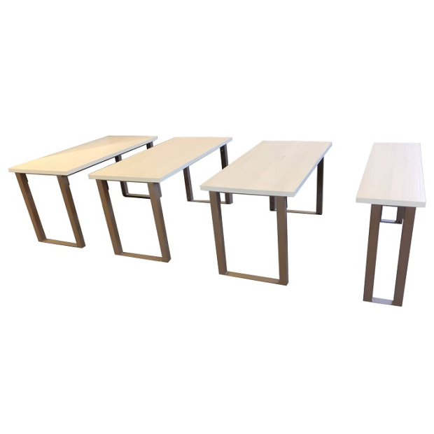 Set of 4 Brown and Wood Rectangular Stacking Display Tables  _3_.jpg