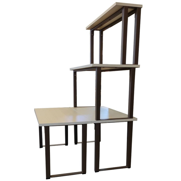 Set of 4 Brown and Wood Rectangular Stacking Display Tables  _5_.jpg