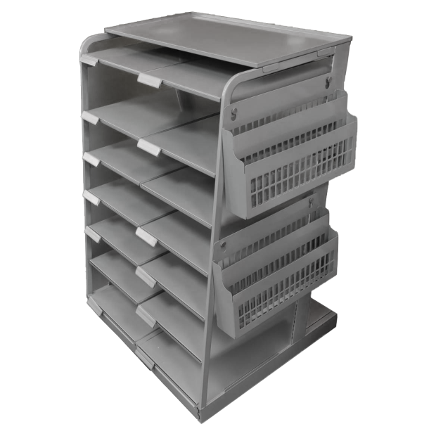Multi-Layer Newspaper Display Stand,Fits Tabloid-size Papers-Silver _3_.png