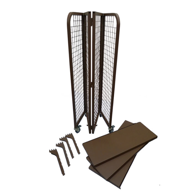 Foldable Gridwall Panel Display Rack with Shelves and Castors _2_.jpg