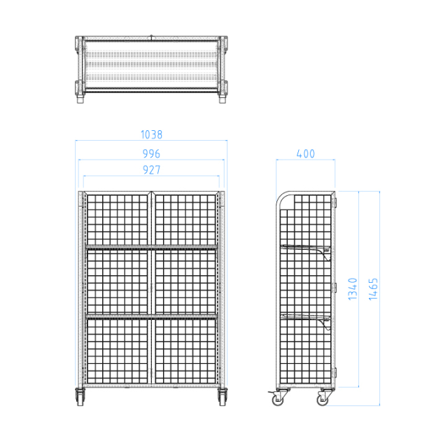 Foldable Gridwall Panel Display Rack with Shelves and Castors _2_.jpg