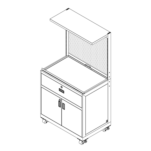 Modular System Workstations for Muti-Function with Pegboard, Drawer, and Cabinet_6_.jpg