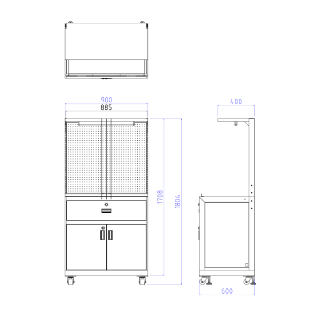 Modular System Workstations for Muti-Function with Pegboard, Drawer, and Cabinet_7_.jpg