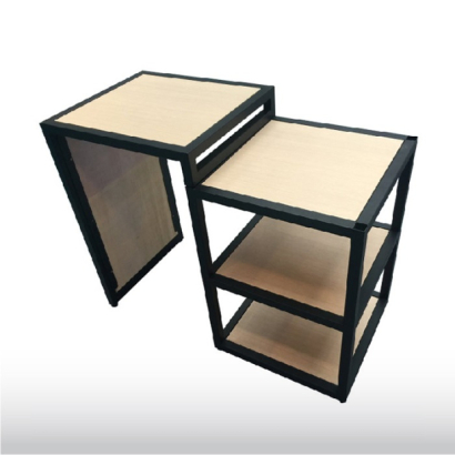 Nesting Tables Black Metal Frame with wooden Storage Shelf_2_ QS-S015.jpg Nesting Tables Black Metal Frame with wooden Storage Shelf_2_ QS-S015.jpg